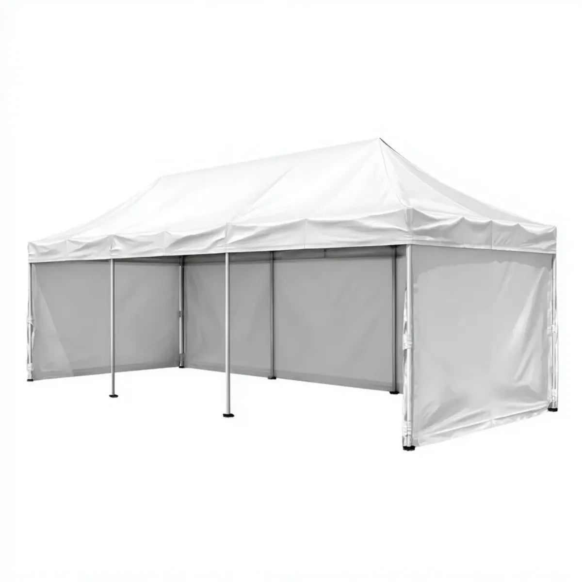 Tente pliante de réception blanche rectangulaire 600 x 300 x 255 cm en acier et polyester