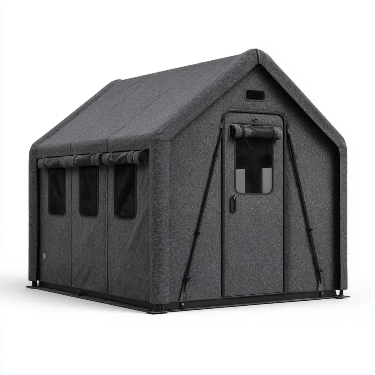 Tente de camping 3 places anthracite 200 x 200 x 200 cm en polyester forme cabane