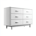 Commode 6 tiroirs blanche en polypropylène rectangulaire 140 x 50 x 85 cm