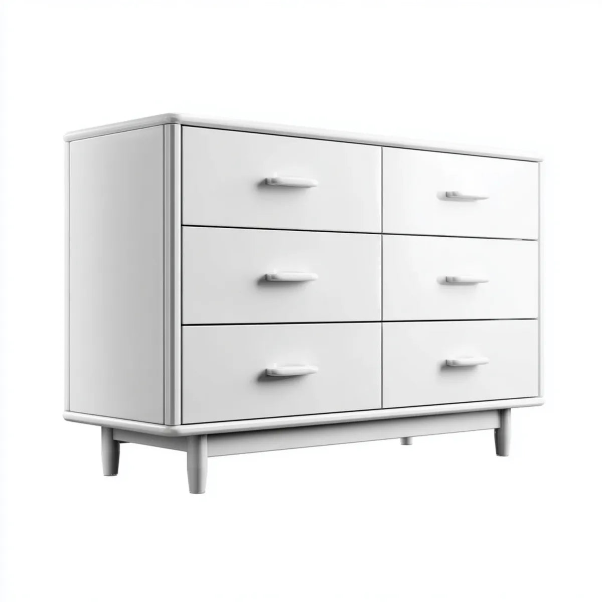 Commode 6 tiroirs blanche en polypropylène rectangulaire 140 x 50 x 85 cm
