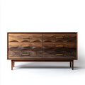 Commode 6 tiroirs noyer foncé en noyer massif rectangulaire 160 x 45 x 85 cm