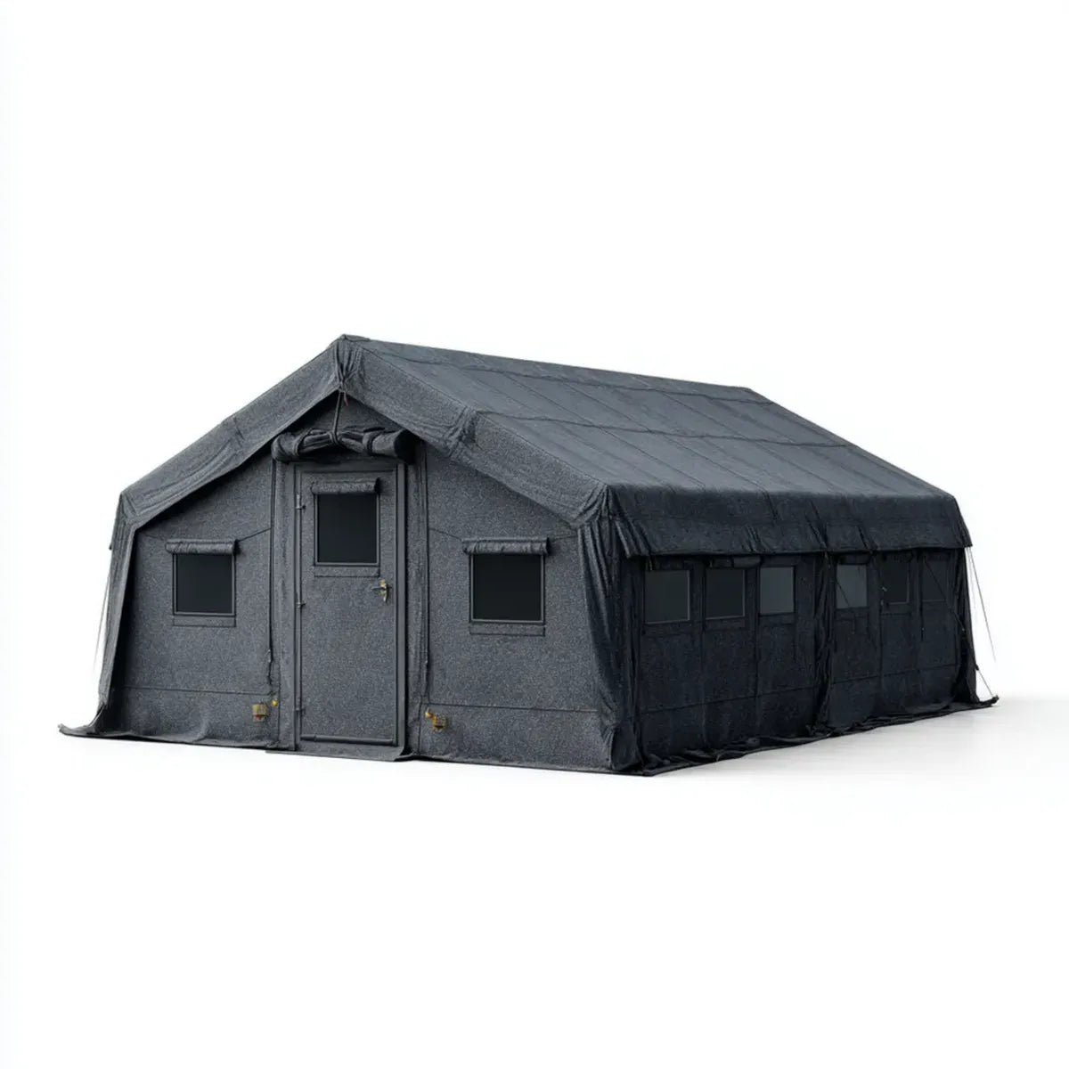 Tente de camping familiale gris anthracite 6 x 4 x 2.5 m en polyester Oxford 600D enduit PVC à toit double pente