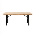 Table à manger rectangulaire 180 x 80 x 75 cm naturel noir plateau en pin massif pieds en acier