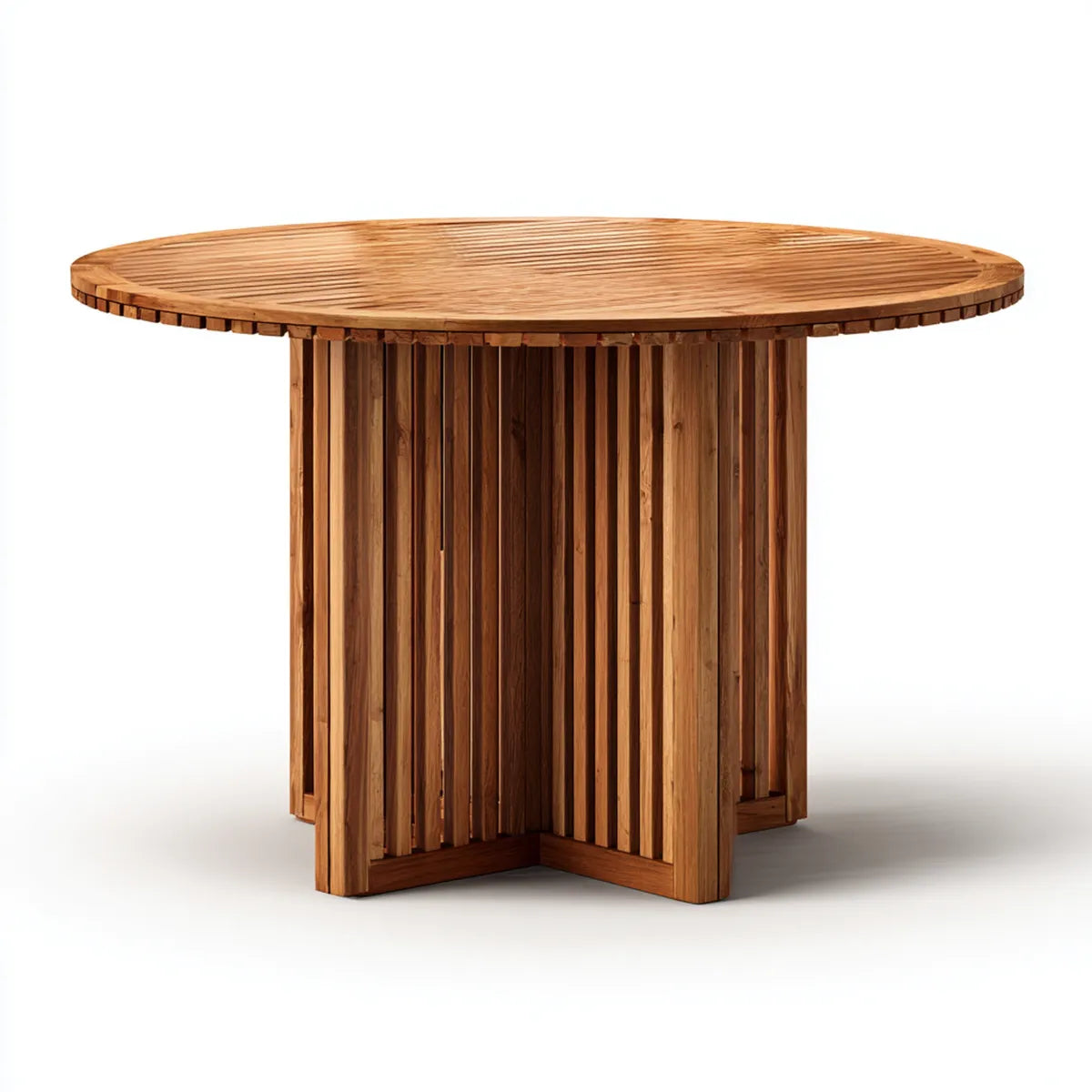 Table à manger ronde marron naturel en bois massif d’acacia Ø 120 x H 75 cm
