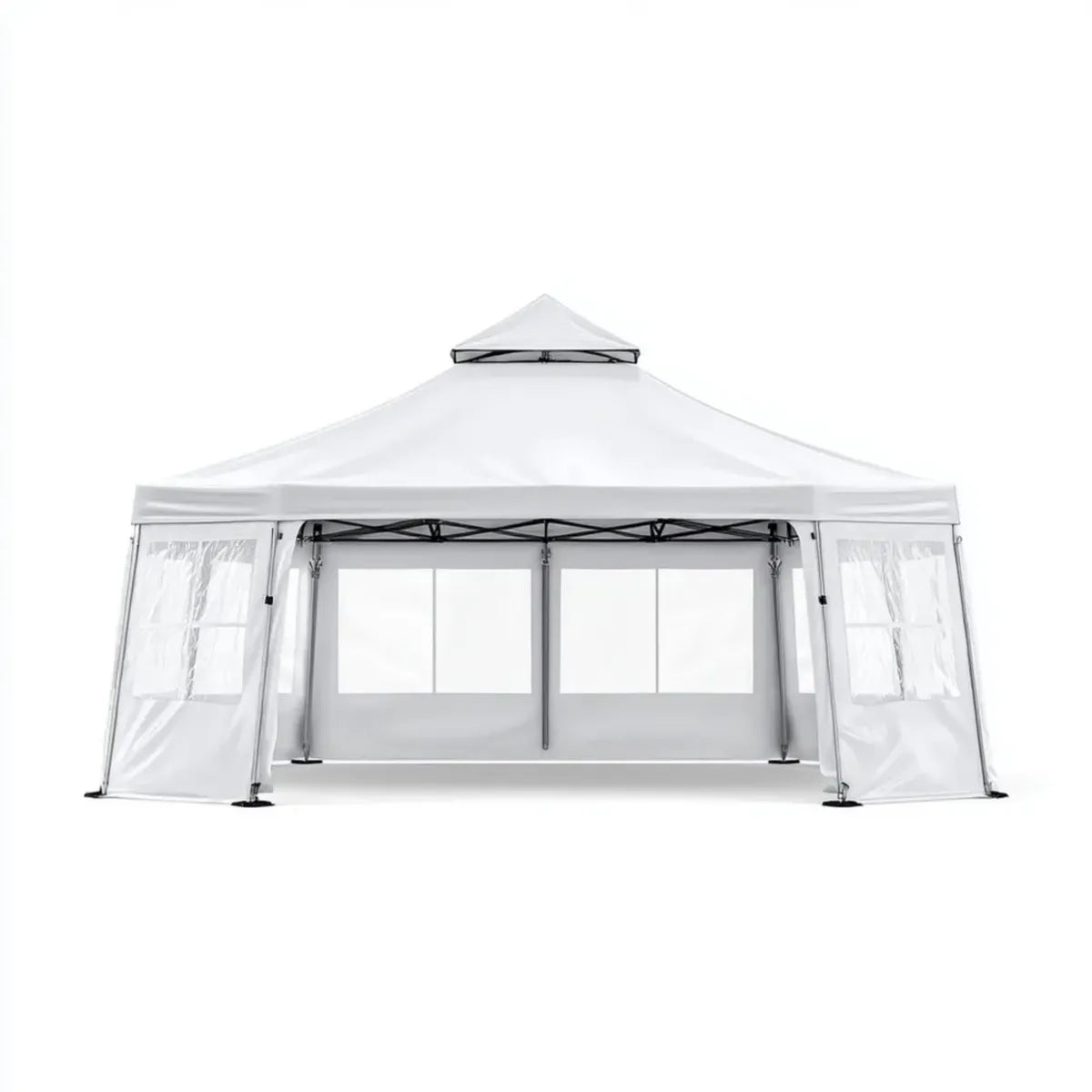 Barnum pliant de jardin blanc 3 x 6 m en acier et polyester Oxford rectangulaire