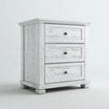 Commode 3 tiroirs blanche en pin massif 80 x 40 x 90 cm rectangulaire