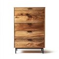 Commode 5 tiroirs en manguier massif marron 90 x 40 x 120 cm rectangulaire