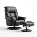 Fauteuil relax inclinable avec repose-pieds noir en cuir synthétique PU 82 x 87 x 108 cm
