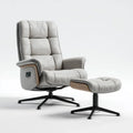Fauteuil relax inclinable avec repose-pieds gris clair en cuir synthétique PU 80 x 85 x 110 cm